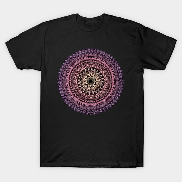 Black mandala in pink and purple gradient T-Shirt by SamridhiVerma18